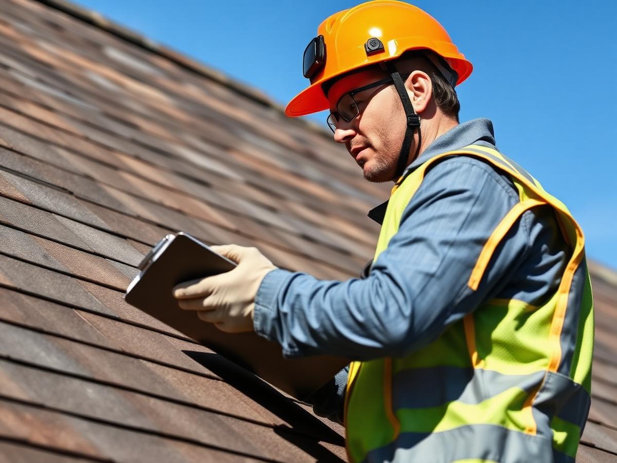Majors Roofing inspector checking shingles on a residential roof